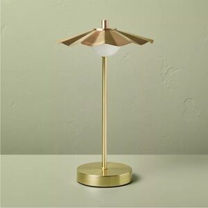 13” Scalloped Shade Portable Table Lamp Brass/Copper - Hearth & Hand Magnolia